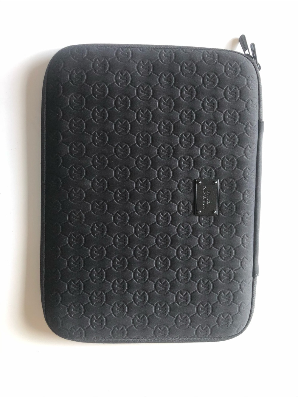 Michael Kors Black Embossed Logo Neoprene Laptop Case
